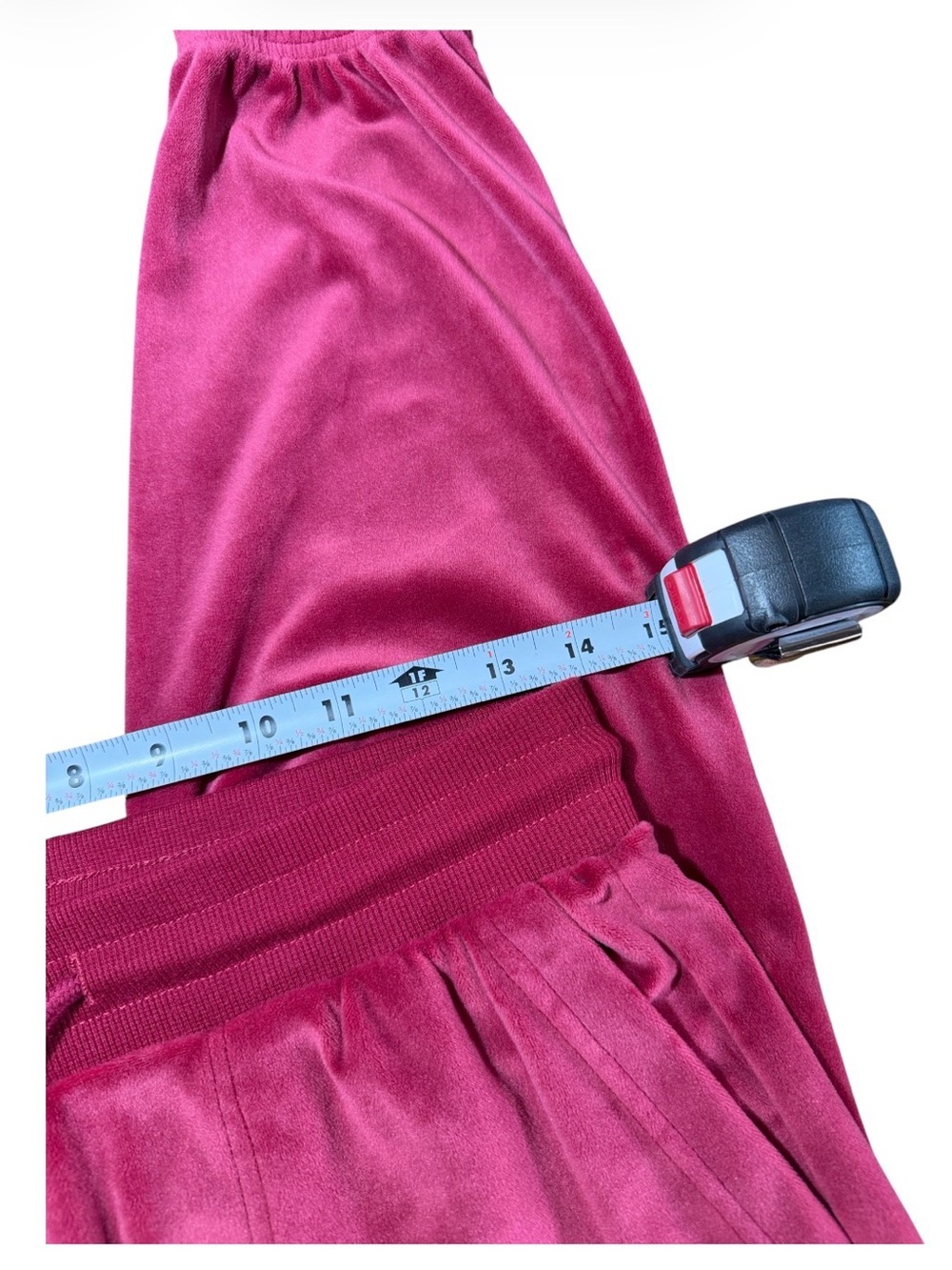Women’s Burgundy Velour Jogger Pants size XS - Picture 3 of 9
